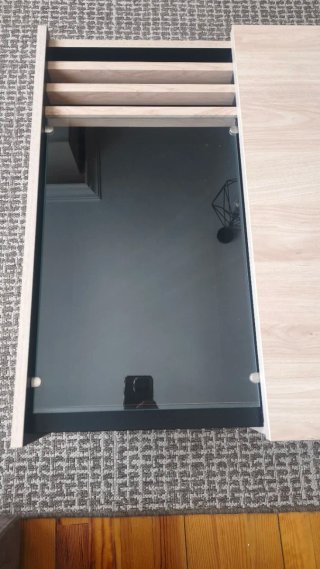 Mesa de centro moderna madera y cristal