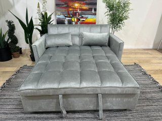 Sofá Cama Gris Terciopelo