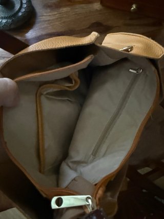 Borsa in pelle gialla e marrone