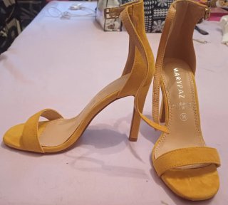 Sandalias Marypaz Tacon Mostaza Talla 36