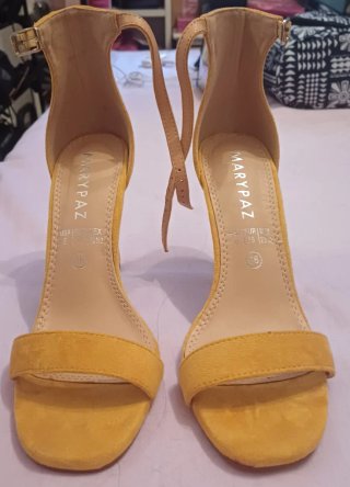Sandalias Marypaz Tacon Mostaza Talla 36