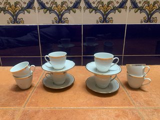 Juego de tazas de café de porcelana