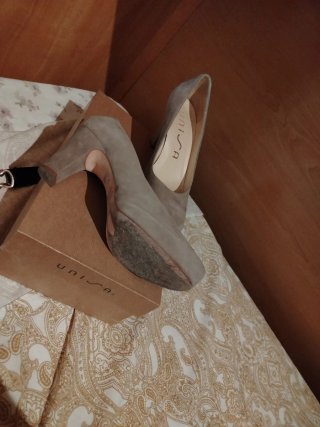 Zapatos Unisa Beige/Gris Tacón