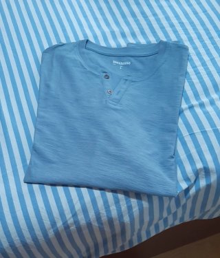 Camiseta Inextenso azul talla L. Manga corta