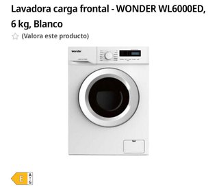Lavadora Carga Frontal 6kg 1000RPM