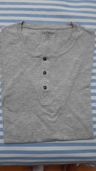 Camiseta Henley INEXTENSO Gris Talla L