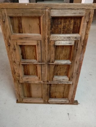 Ventana antigua madera maciza 2 hojas 124x74cm
