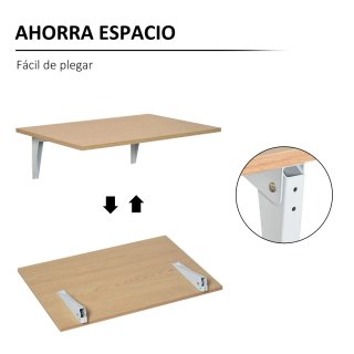 Mesa Plegable Pared Madera y Metal
