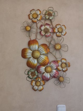 Adorno de pared flores metal