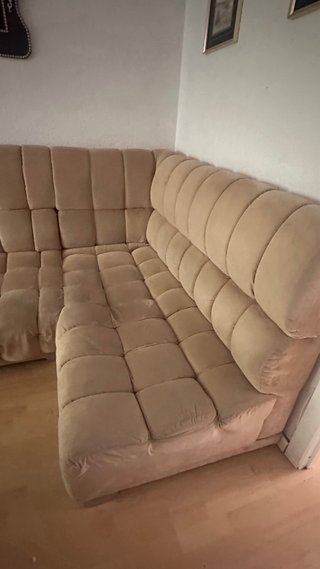 Sofá modular beige de tela