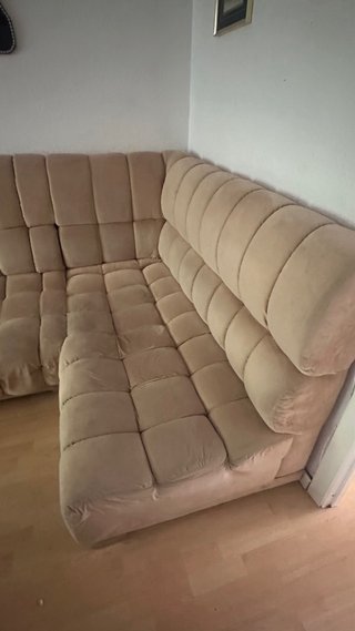 Sofá modular beige de tela