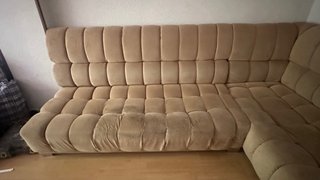 Sofá modular beige de tela