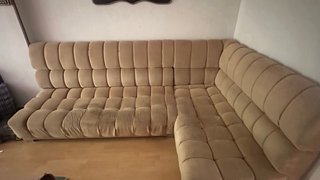 Sofá modular beige de tela