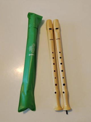 2 Flautas dulces HOHNER con una  funda y 1 limpiad