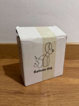 Figura perro globo plata metal