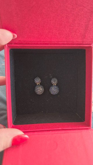 Pendientes CH Bolas Azules y Dorados