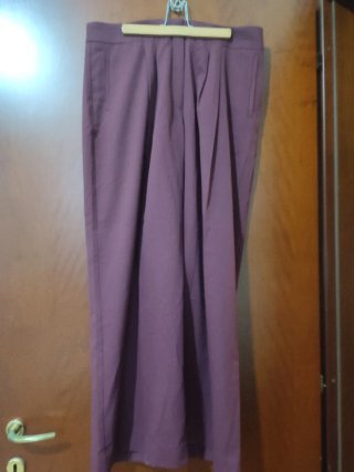 Pantaloni Kiabi gamba ampia bordeaux taglia 46