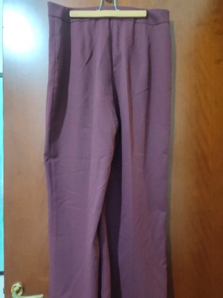 Pantaloni Kiabi gamba ampia bordeaux taglia 46