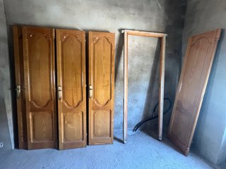 Puertas doble hoja de madera maciza de pino
