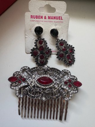 Conjunto Pendientes y Peine RUBEN & MANUEL