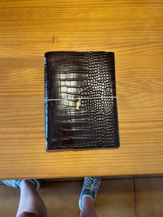 Cuaderno/Agenda artesanal efecto cocodrilo marrón