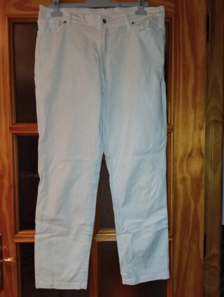 Pantalón vaquero blanco mujer T-48