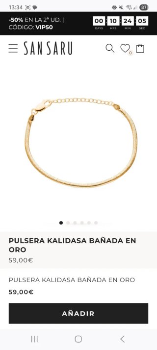 Pulseras plata bañadas en oro
