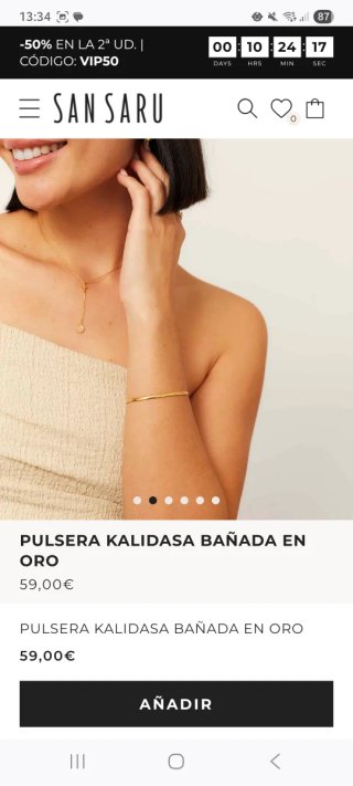 Pulseras plata bañadas en oro