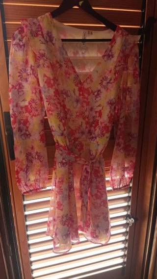 VESTITO FLOREALE DONNA RAINBOW MANICA LUNGA S