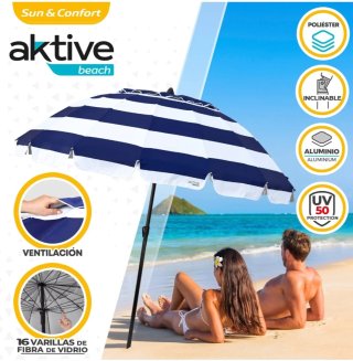 Sombrilla de playa antiviento Aktive Max Air, 240