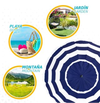 Sombrilla de playa antiviento Aktive Max Air, 240