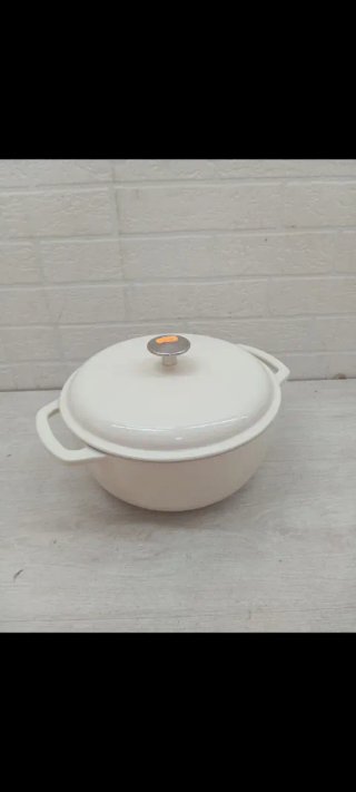 Cazuela Hierro Fundido Esmaltado Blanco