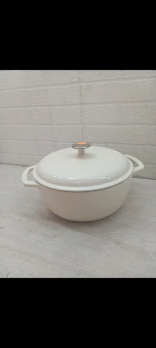 Cazuela Hierro Fundido Esmaltado Blanco