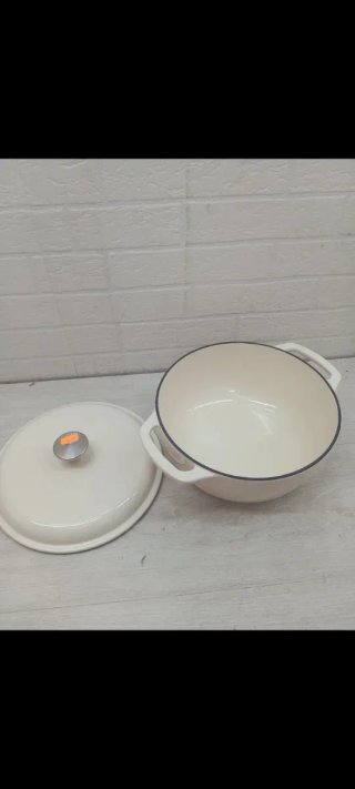 Cazuela Hierro Fundido Esmaltado Blanco