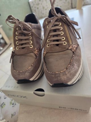 Scarpe donna marroni e oro