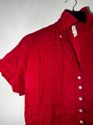 Blusa Roja Stradivarius Manga Corta XL