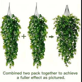 4 Plantas Artificiales Colgantes Verdes