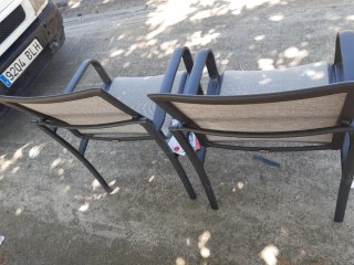 2 Sillones de jardín grises y negros
