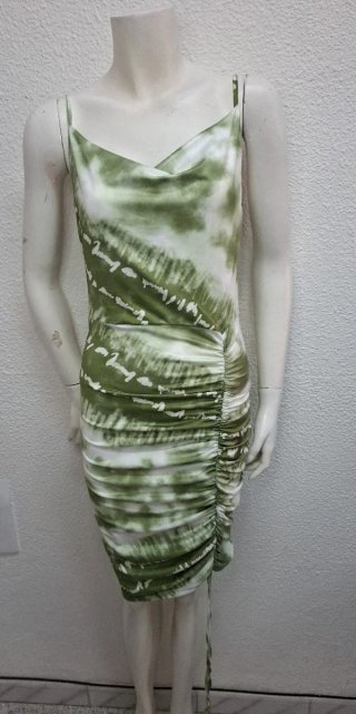 Vestido verde y blanco