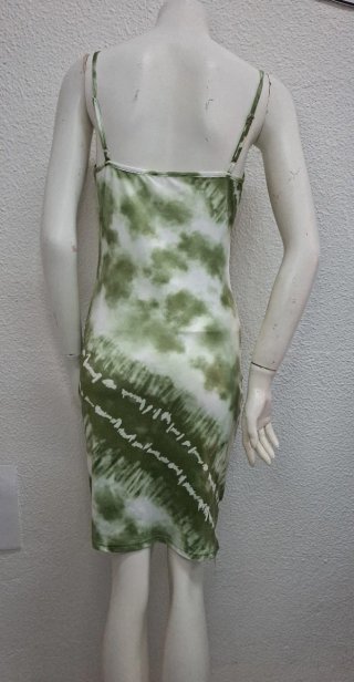 Vestido verde y blanco