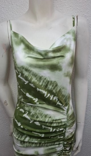 Vestido verde y blanco