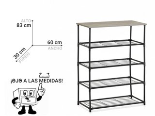 Estantería 5 Estantes Madera y Metal