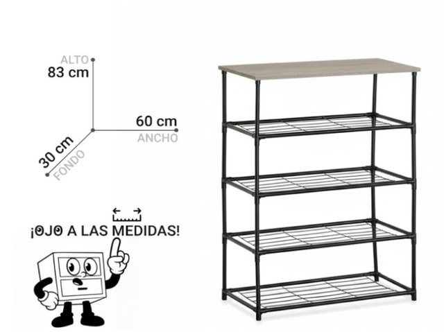 Scaffale a 5 Ripiani in Legno e Metallo