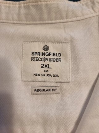 Camisa Springfield Blanca Manga Corta