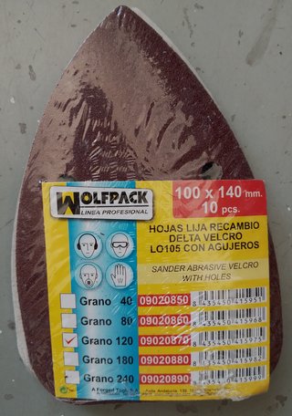 3 paquete lija DELTA G.40-80-120