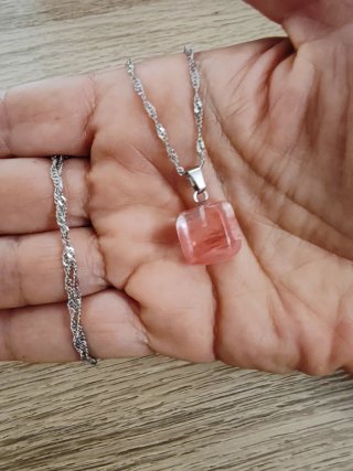 Collana Quarzo Cherry Acciaio Inox