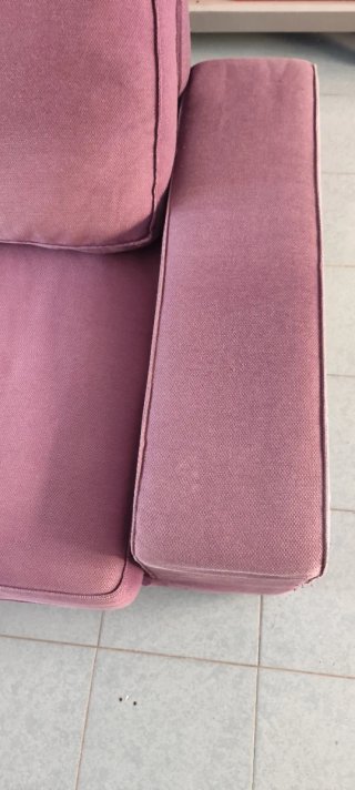 Sofá 3 plazas morado de tela