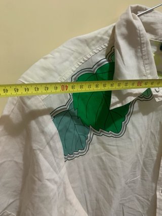 Camicia vintage beige e verde