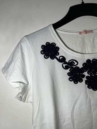 Blusa Precchio Blanca Floral Talla L