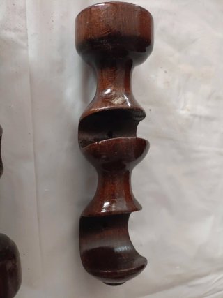 2 Supporti a Doppia Barra per Tende in Legno